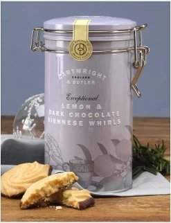 Lemon And Dark Chocolate Viennese Whirl Biscuits 200g -Boutique Gourmet Store 554 3002394 4570 ALT02