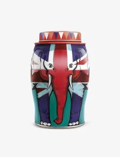 Union Jack Elephant Tea Caddy Tin Of 40