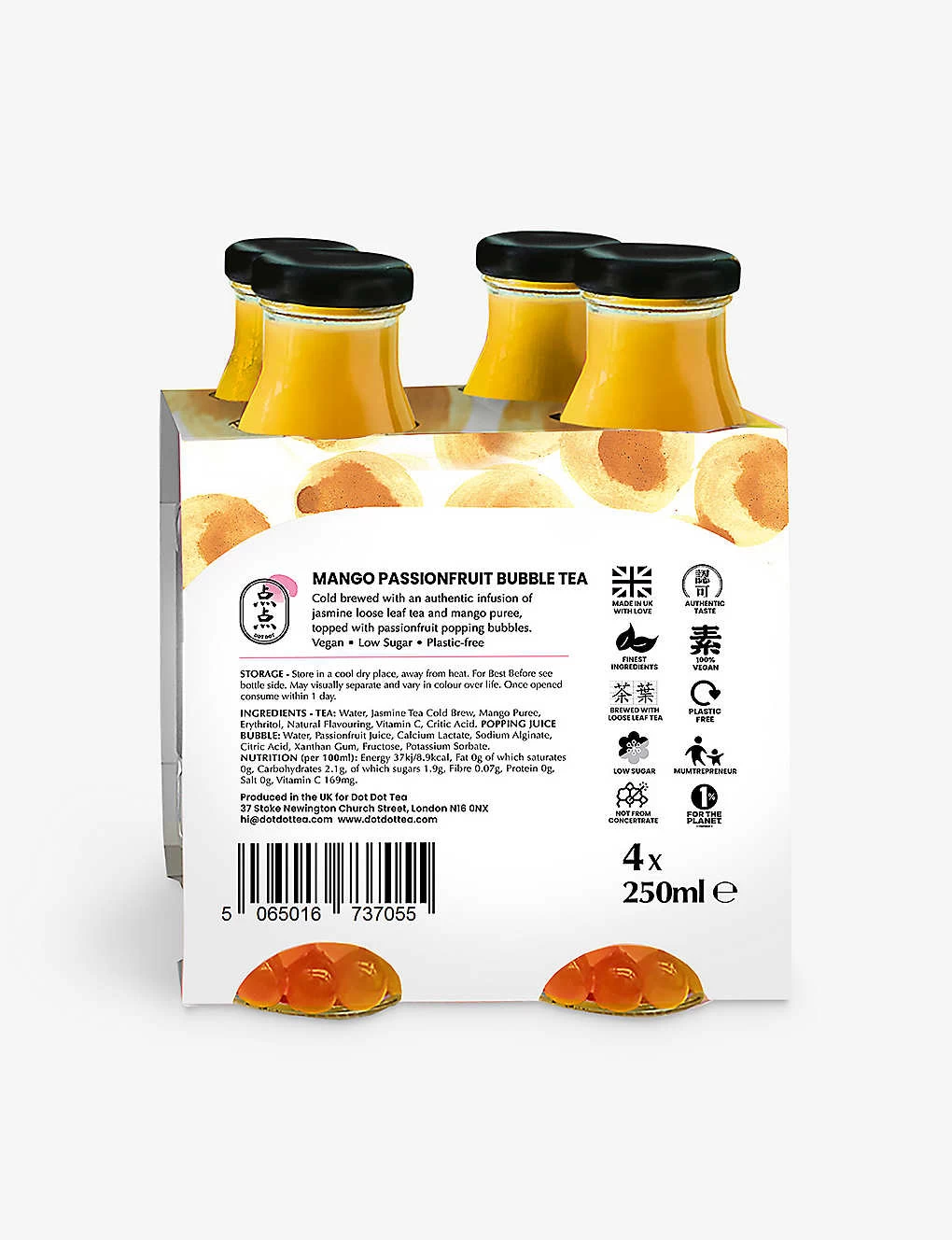 Mango Passionfruit Bubble Tea Four Pack 4 Mango Passionfruit Bubble Tea Four Pack - Image 2